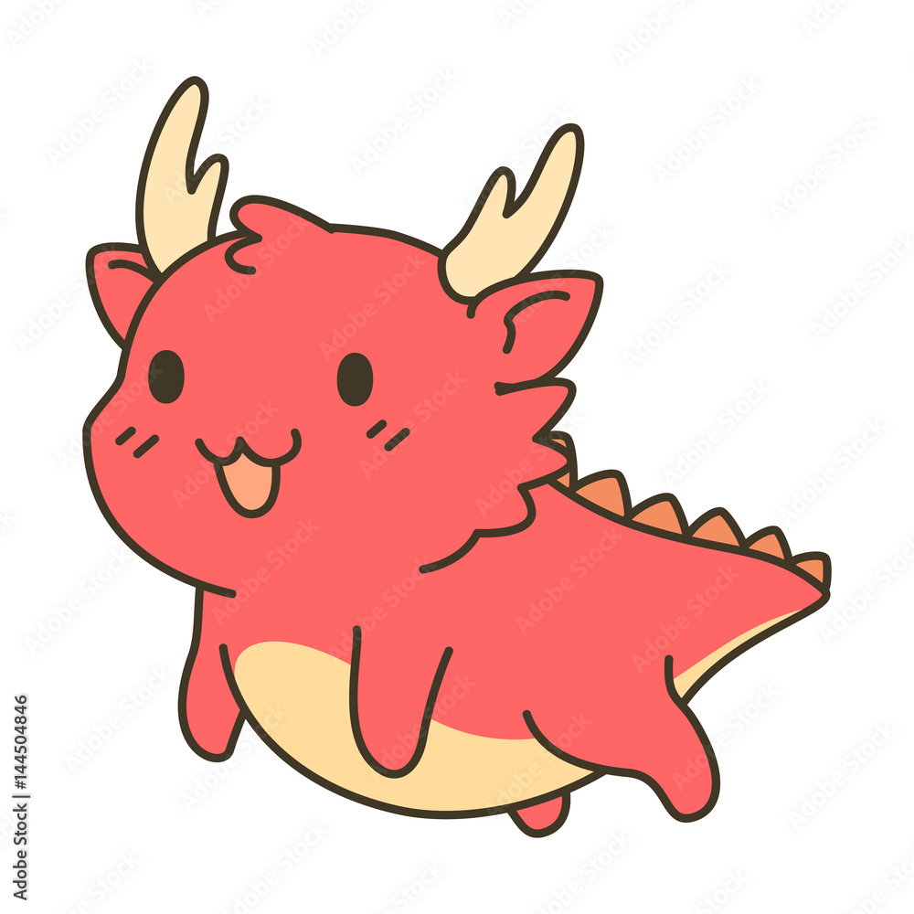 Cute Dragon zodiac cartoon Stock Vector | Adobe Stock