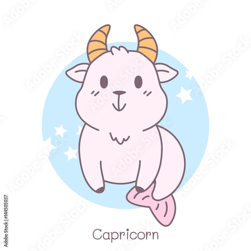 cute capricorn symbol cartoon