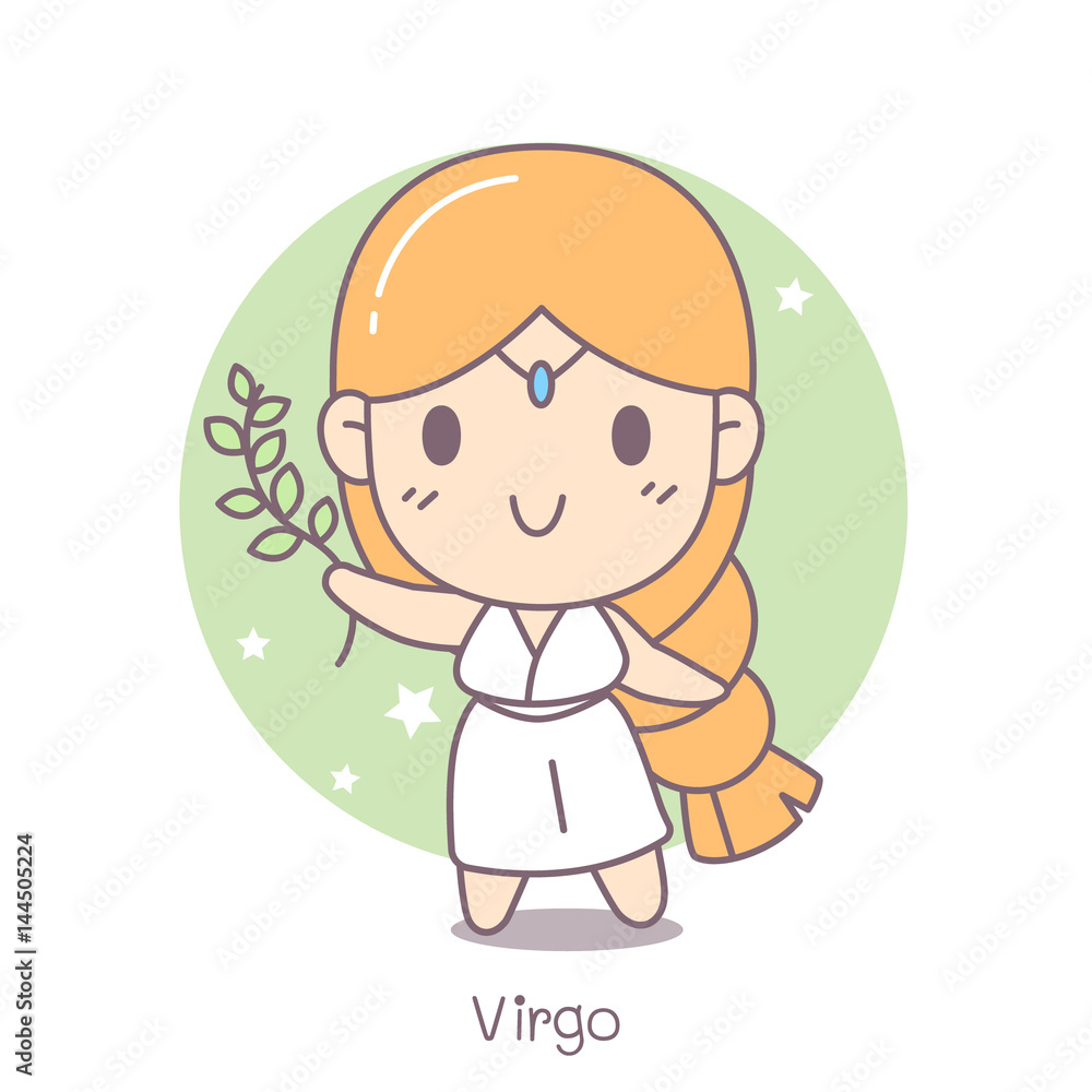 cute virgo symbol cartoon