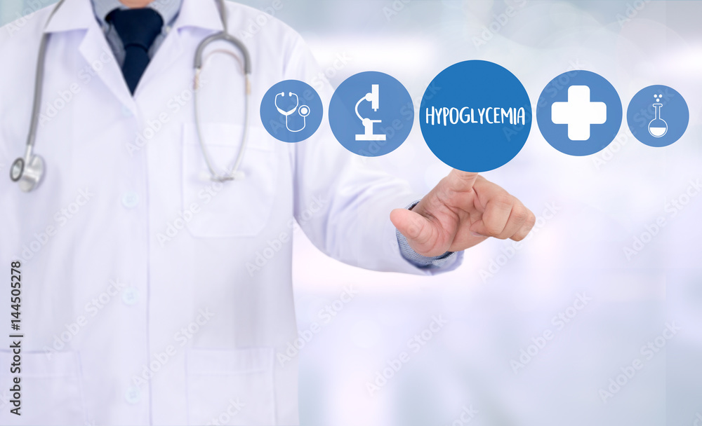 Hypoglycemia Printed Diagnosis Medical Concept Hypoglycemia Printed Diagnosis Medical Concept