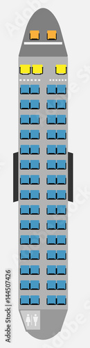 Small   Aircraft Seat Map with restroom