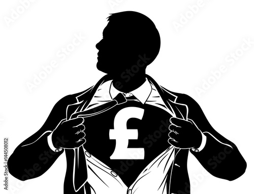 Pound Business Man Superhero Tearing Shirt Chest