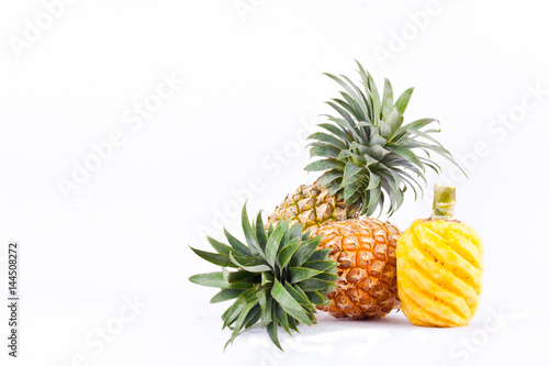 peeled  pineapple  on white background healthy pineapple fruit food isolated  