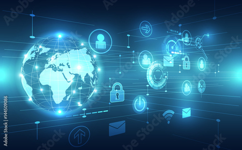 vector digital global technology interface, abstract background
