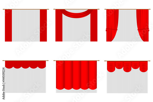 Set of curtains with tulle