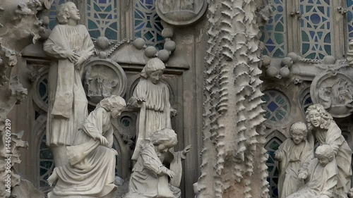 Sagrada Familia Cathedral In Barcelona. Spain. 