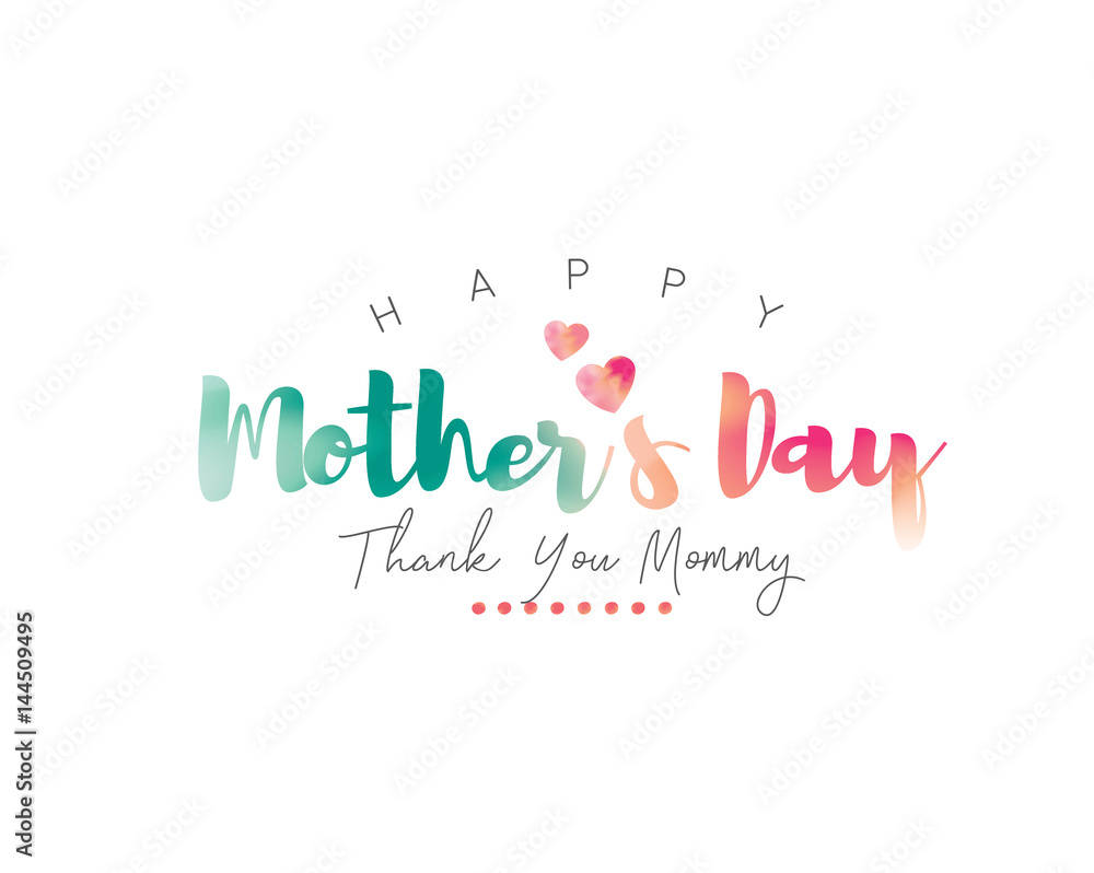 Happy Mother's Day Calligraphy with watercolor Background