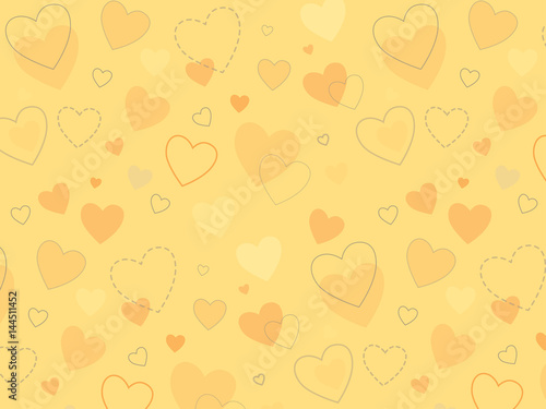 Summer heart love yellow pattern. Valentine day background.