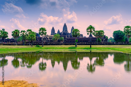 Angkor Wat with reflection on water at morning, Cambodia © Wang