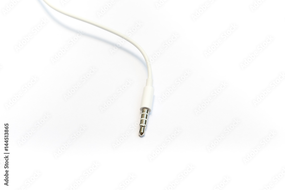 sound cable with 3.5 mm audio jack on white background sound cable with 3.5 mm audio jack on white background