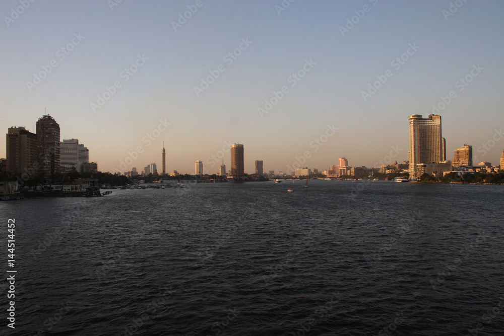 Cairo at Sunset; From University Bridge;Cairo; Egypt