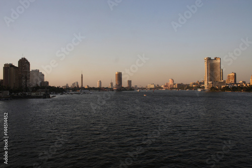 Cairo at Sunset  From University Bridge Cairo  Egypt © Fady