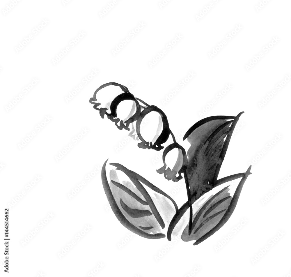 水墨画 すずらん Stock イラスト Adobe Stock 水墨画 すずらん Stock イラスト Adobe Stock