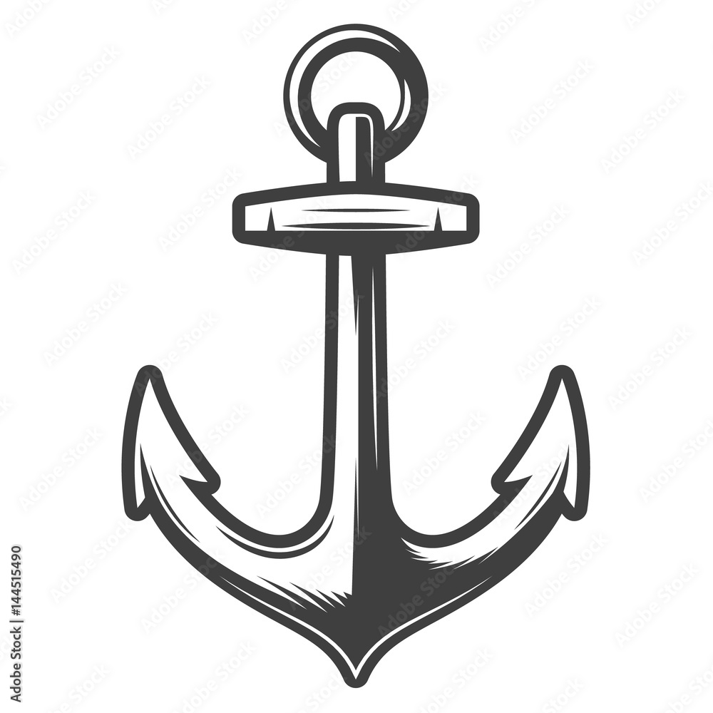 © hiten666 - Monochrome anchor vector illustration