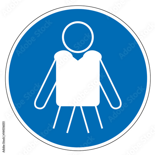 Gebotsschild wsm001 Rettungsweste tragen