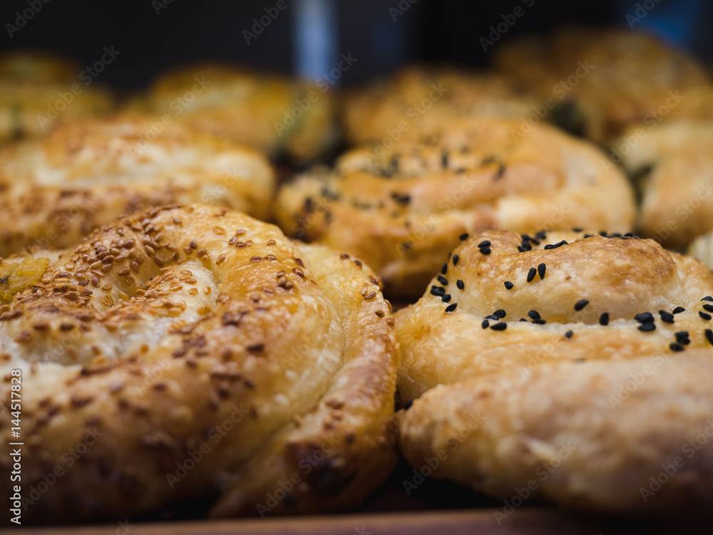 Fresh healthy pastry on a shelf Fresh healthy pastry on a shelf