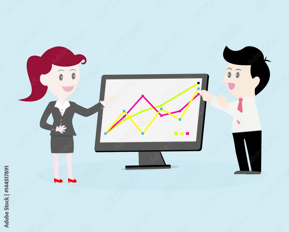 Business explain profit to businessman.Vector illustration business cartoon concept. Business explain profit to businessman.Vector illustration business cartoon concept.