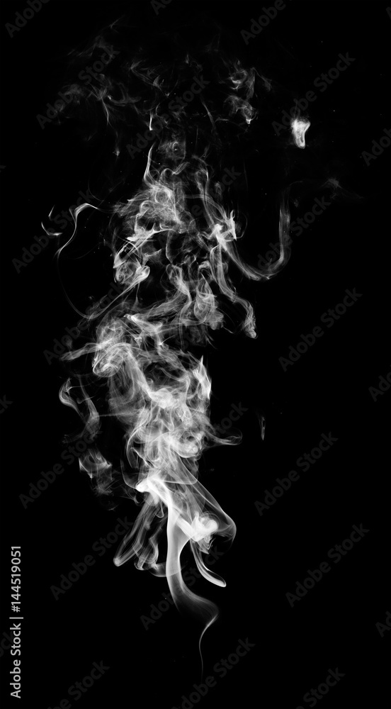 White fantasy smoke on black background White fantasy smoke on black background