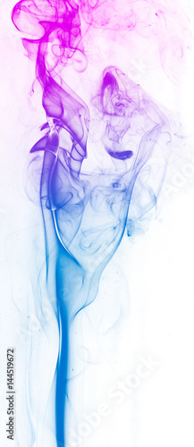 Colorful fantasy smoke on white background