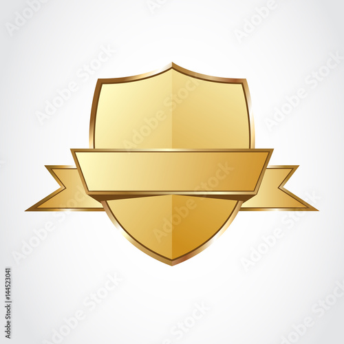 Gold shield with ribbon