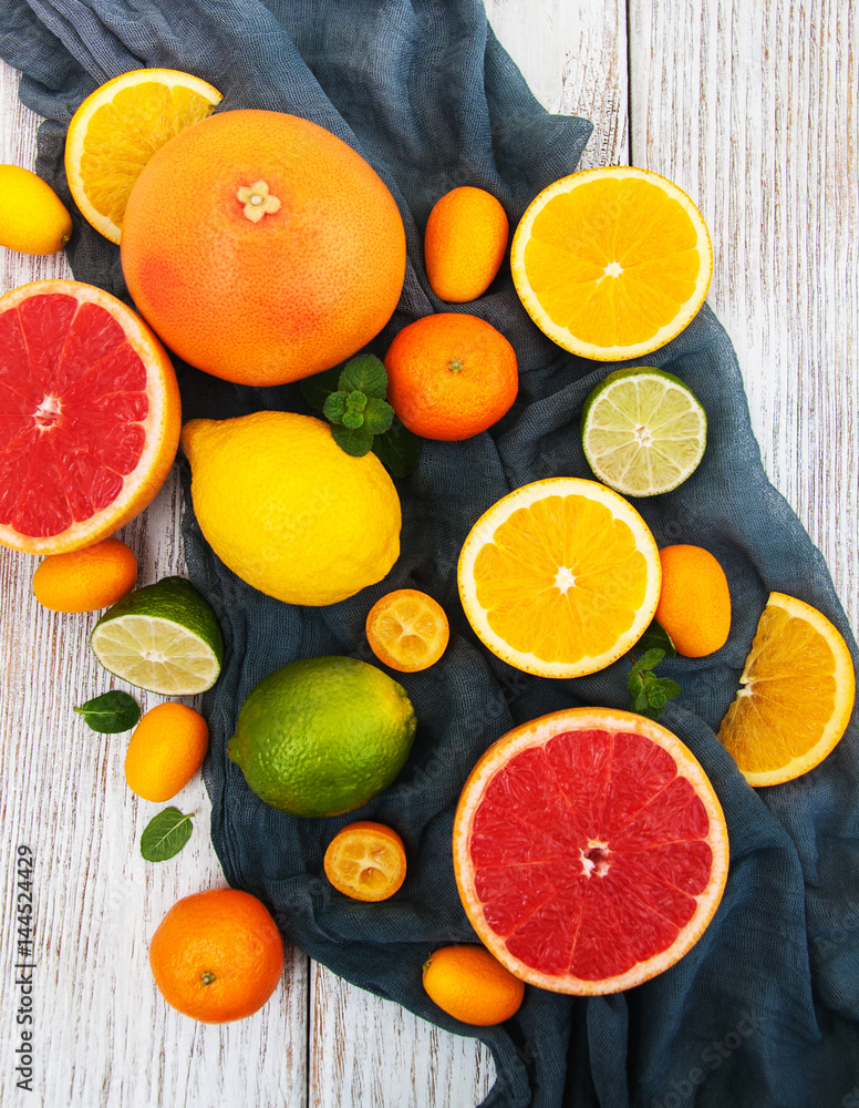 Naklejka Fresh citrus fruits