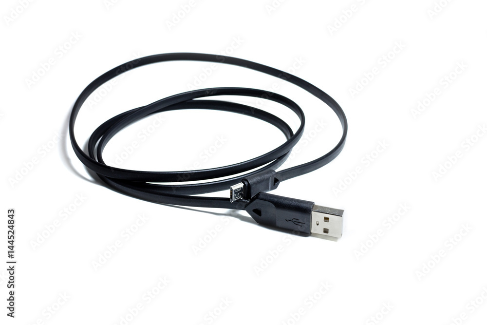 Line black phone charger isolated on withe background. Line black phone charger isolated on withe background.