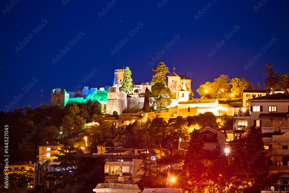 Trsat sanctuary and old town night view