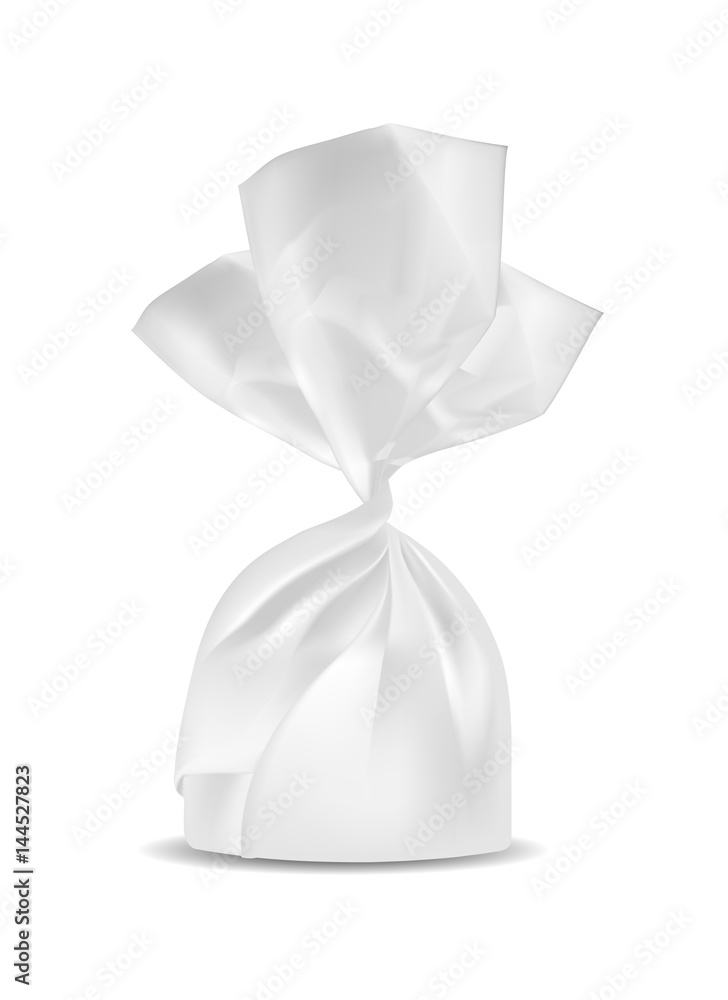 White foil food snack pack for candy and other products White foil food snack pack for candy and other products