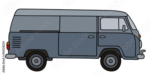 Retro gray small delivery car