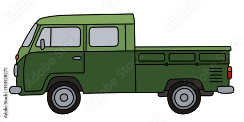 Classic green double cab small truck