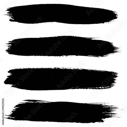 Set of grunge brush strokes. Hand painted watercolor brush strokes