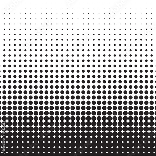Halftone dots. Black dots on white background. Vector illustration