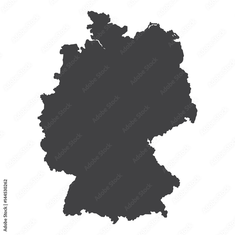 Germany map in black on a white background. Vector illustration