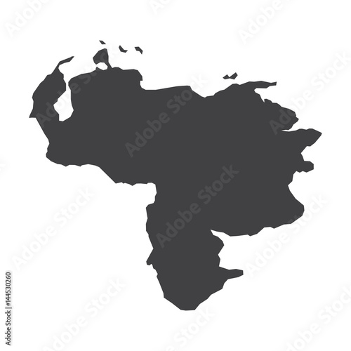 Venezuela map in black on a white background. Vector illustration