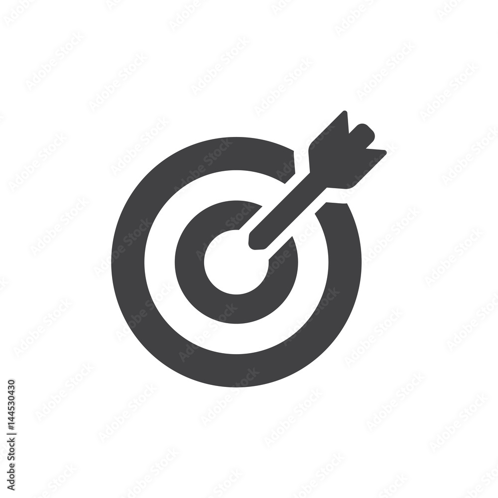 Target icon in black on a white background. Vector illustration Target icon in black on a white background. Vector illustration