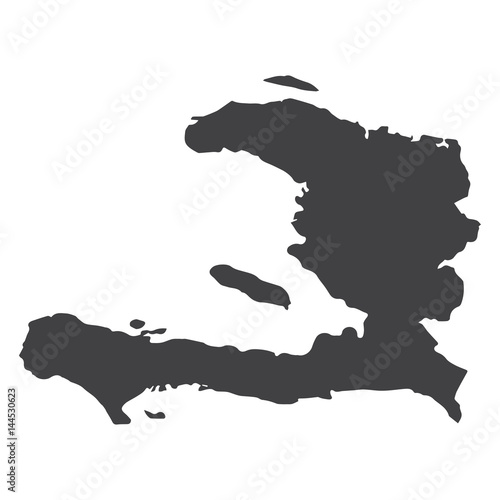 Haiti map in black on a white background. Vector illustration