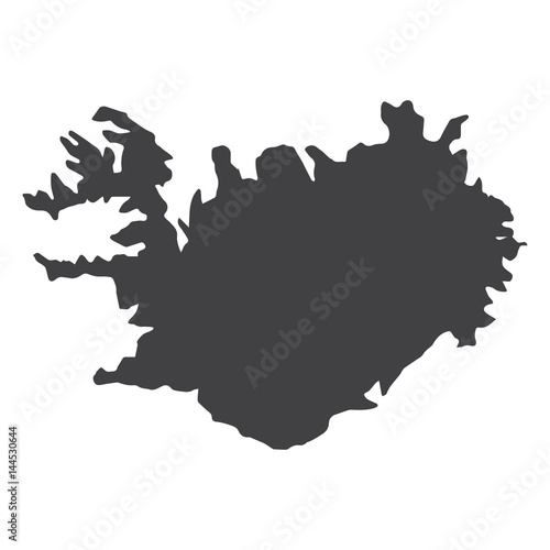 Iceland map in black on a white background. Vector illustration