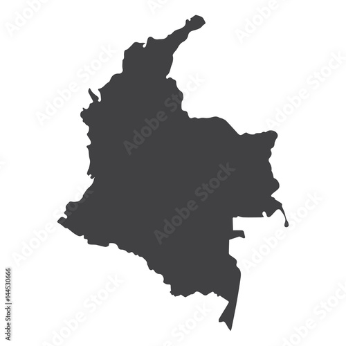 Columbia map in black on a white background. Vector illustration