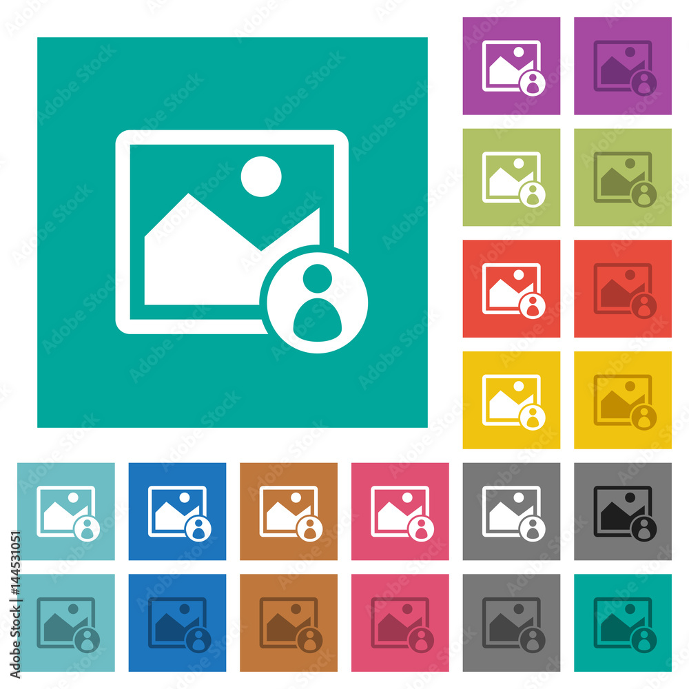 Image owner square flat multi colored icons Image owner square flat multi colored icons