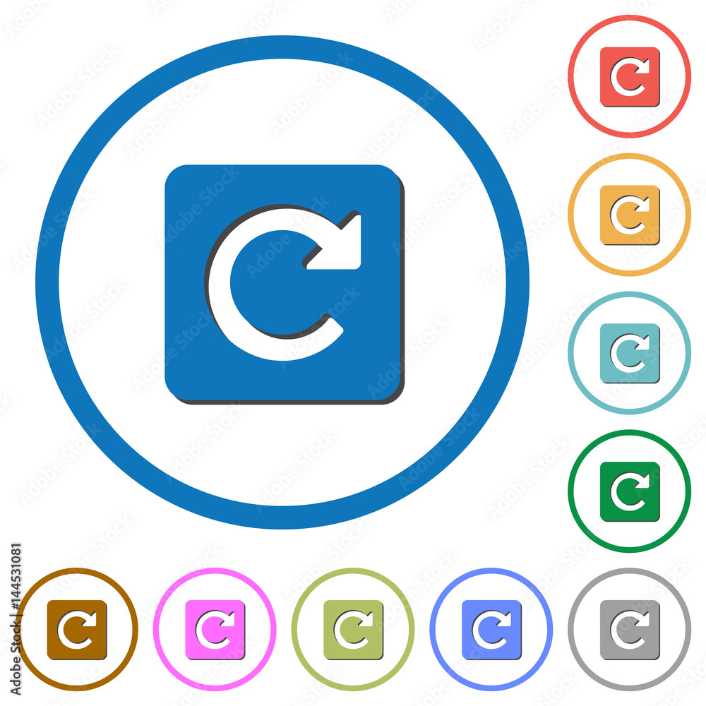 Rotate right icons with shadows and outlines Rotate right icons with shadows and outlines