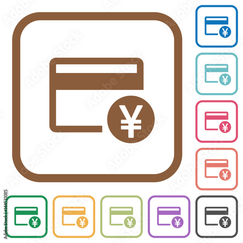 Yen credit card simple icons