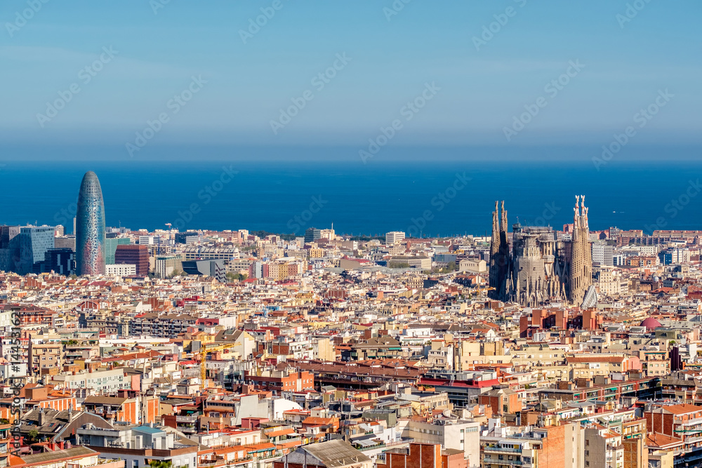 Obraz premium Widok na panoramę Barcelony