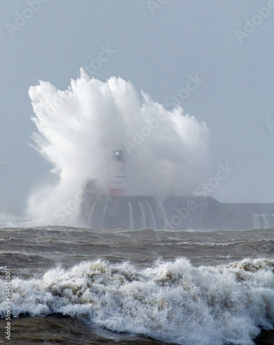 Newhaven Lighthouse in Rough Sea