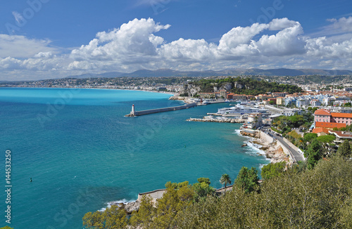 Panorama of the Cote d'azur of nice, France