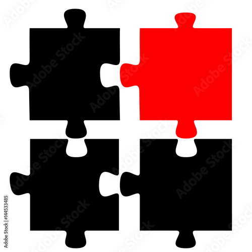 Vier Puzzleteile