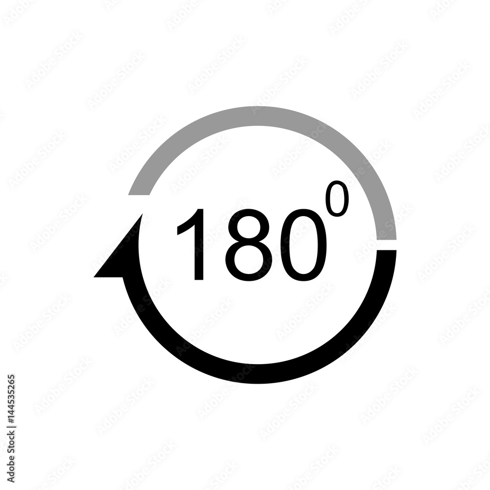 Angle 180 degrees vector icon Angle 180 degrees vector icon
