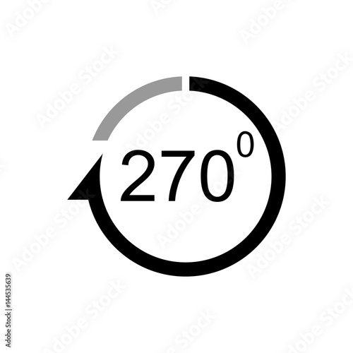 Angle 270 degrees vector icon