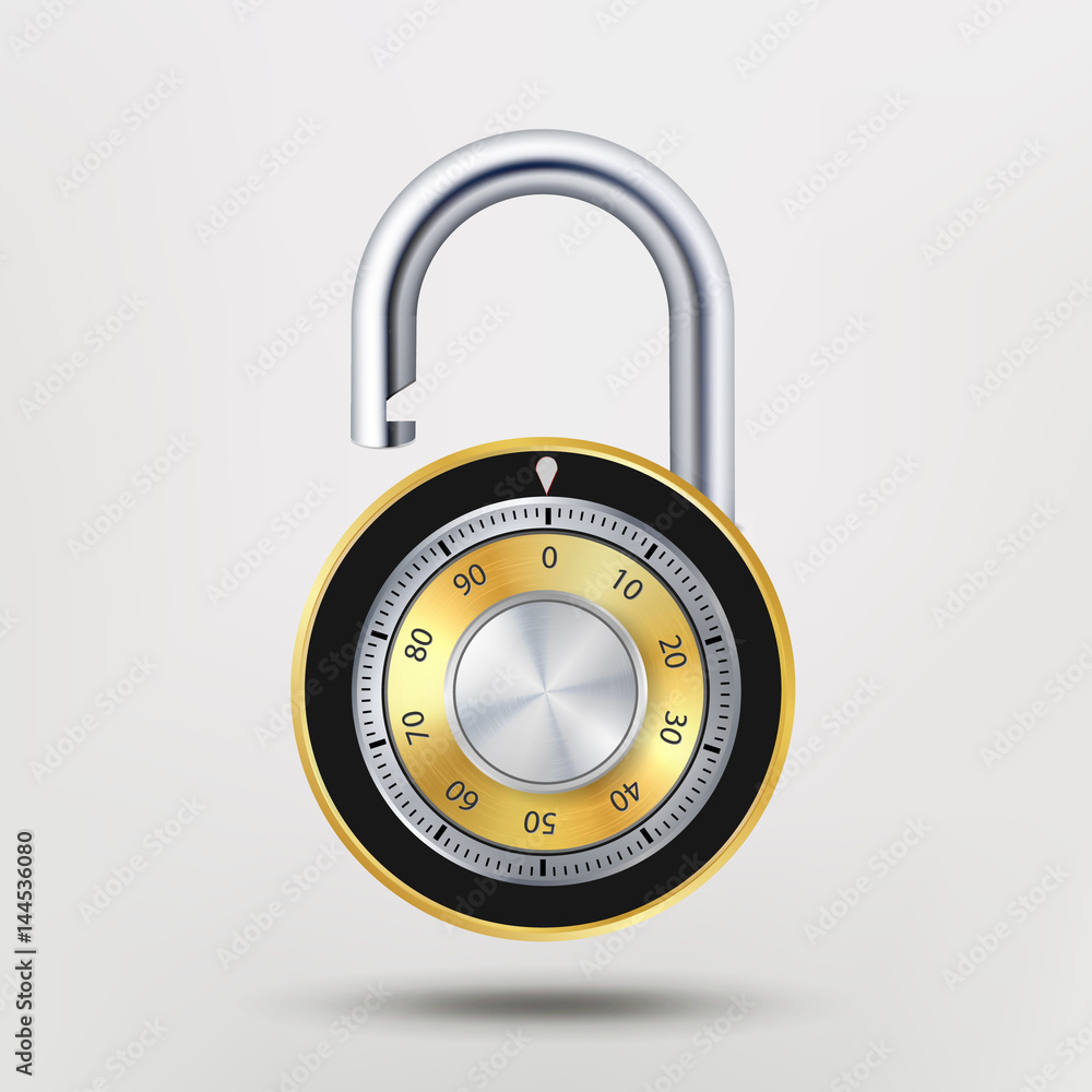 Combination Padlock, Realistic Metal Vector Illustration. For Safety Illustration. Security Concept. Metal Steel Lock For Safety And Privacy. Protection Concept Combination Padlock, Realistic Metal Vector Illustration. For Safety Illustration. Security Concept. Metal Steel Lock For Safety And Privacy. Protection Concept