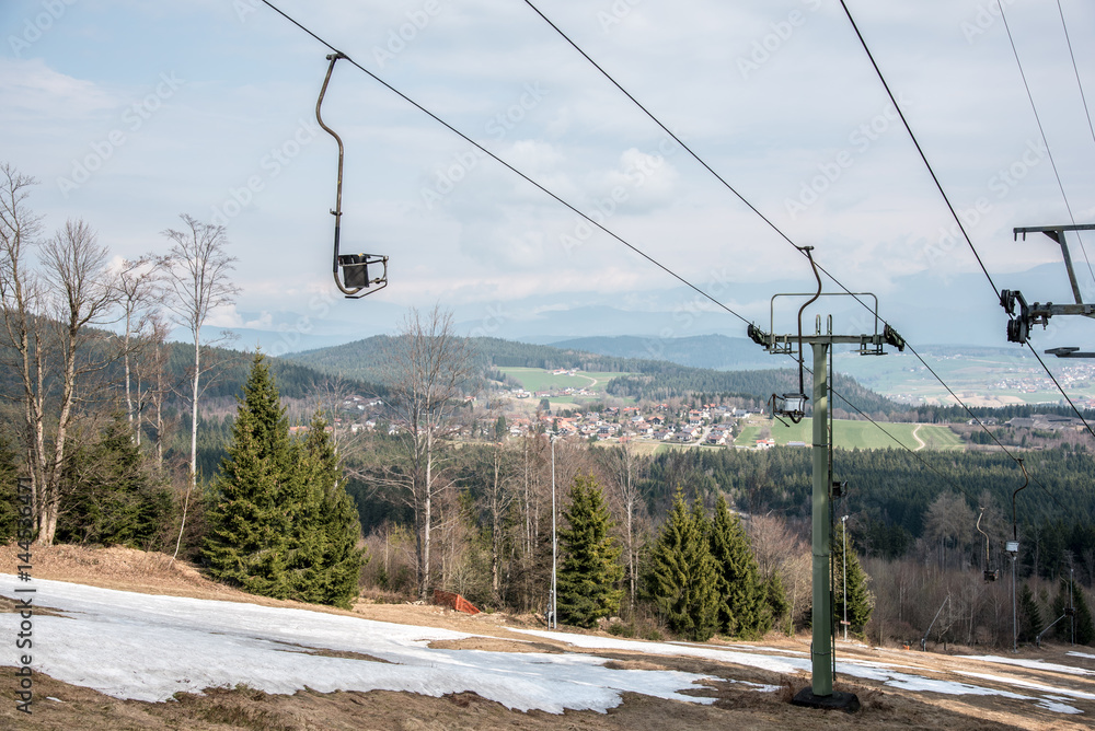 Blick auf Habischried vom der Geisskopf Skipiste, Bayrischer Wald Blick auf Habischried vom der Geisskopf Skipiste, Bayrischer Wald