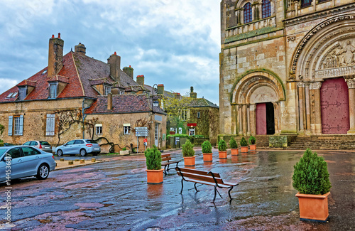 Street at Vezelay Abbey of Bourgogne Franche Comte of France photo